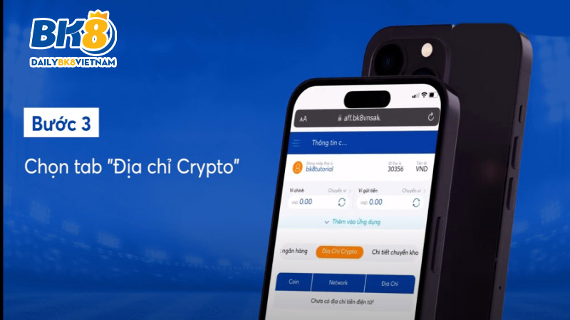 Chọn thông tin cá nhân để kết nối ví Cryptos