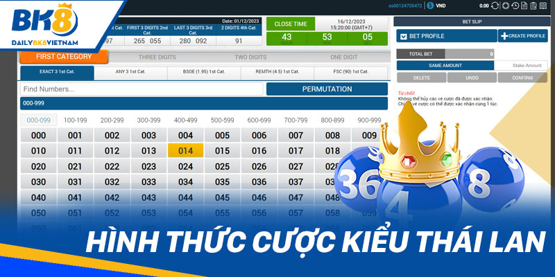 Hình thức cược kiểu Thái Lan