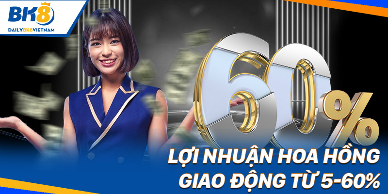 Lợi nhuận hoa hồng giao động từ 5-60%