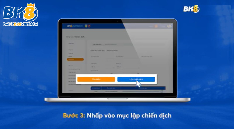 Nhấp vào mục lập chiến dịch