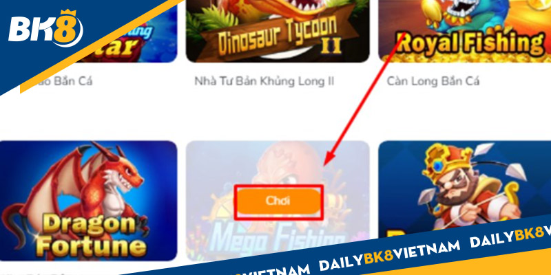 Hướng dẫn chơi vua săn cá online tại BK8
