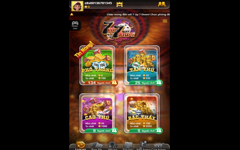 7up 7 Down là game hay với nhiều cấp độ